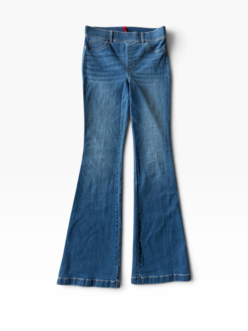 SPANX Flare Jeans Indigo Pull On Shaping Denim Size L - Picture 3 of 11
